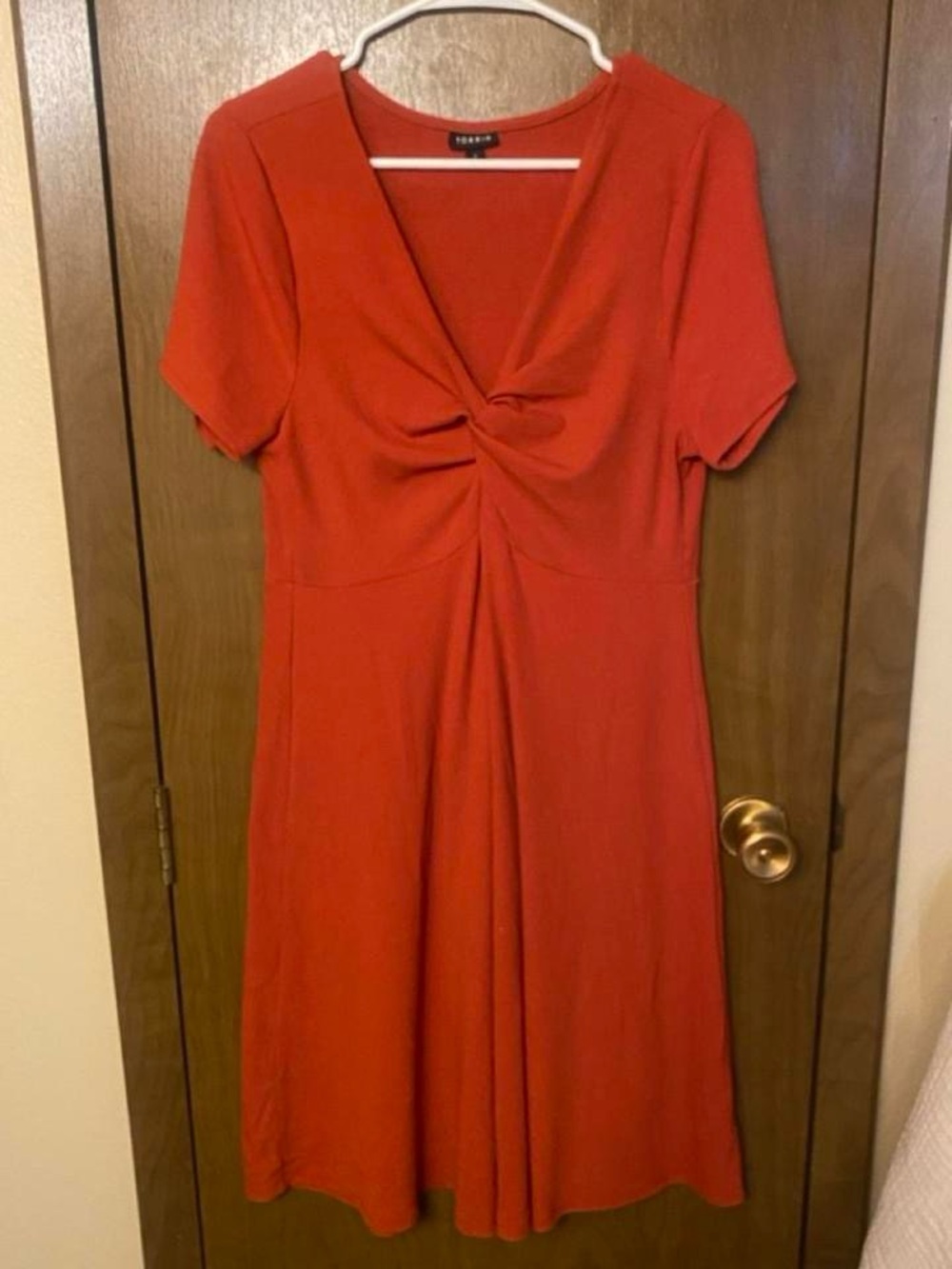 torrid Red Twist-Front V-Neck Short Sleeve Dress